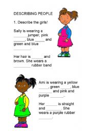 English Worksheet: Describing people