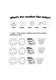 English worksheet: weather conditions