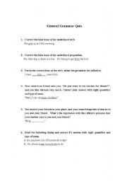English Worksheet: General Grammar Quiz