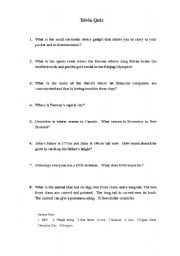 English worksheet: Trivia Quiz