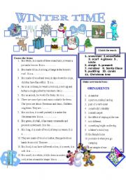 English Worksheet: WINTER TIME