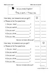 English worksheet: Do You~?