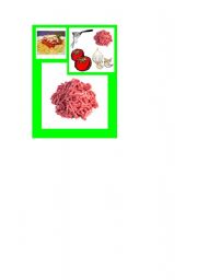 English worksheet: Happy Food Families Spaghetti Bolognese - mince