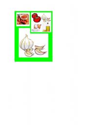 English worksheet: Happy Food Families Tomato Sauce - garlic
