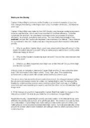 English Worksheet: Mutiny on the Bounty