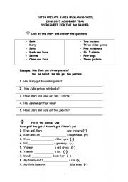 English Worksheet: HAVE HAS