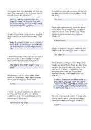 English Worksheet: List of Funny Riddles