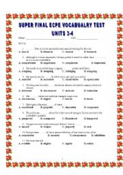 English Worksheet: SUPER FINAL MULTIPLE  VOCABULARY TEST