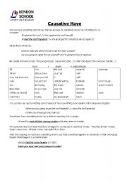 English Worksheet: Causative Have