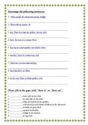 English Worksheet: There is - there are 
