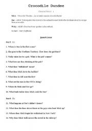 English Worksheet: Crocodile Dundee 