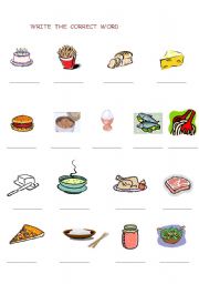 English Worksheet: FOOD