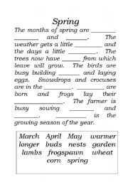 English Worksheet: Spring