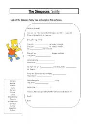 English Worksheet: family -reading and speaking