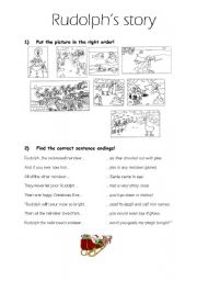 English Worksheet: The story of Rudolph the red-nosed reindeer