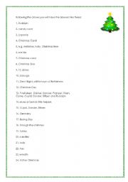 answers for the christmas board game :)