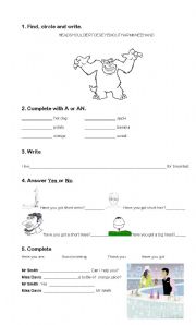 English worksheet: test