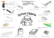 English Worksheet: school objects