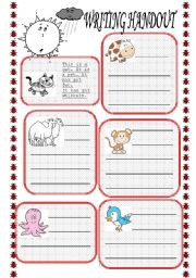 English Worksheet: writing handout animals