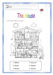 English Worksheet: The house part 1