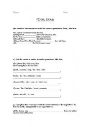 English Worksheet: End of course exam-interm. (written)