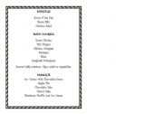 English worksheet: Design a  Menu