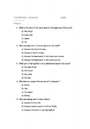 English Worksheet: The simpsons...the movie