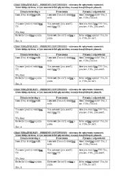 English worksheet: Present Continuous chart