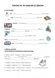 English worksheet: Comparison of adjectives