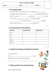 English Worksheet: Comparative/Superlative