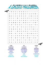 English worksheet: Halloween Word Search