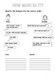 English Worksheet: How much is it?