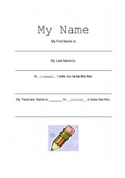 English worksheet: My Name