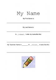 English Worksheet: My Name