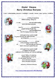 English Worksheet: Song: Merry Christmas Everyone