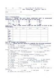 English Worksheet: Written Test