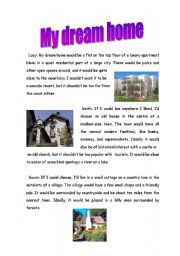 English Worksheet: Reading, My dream home