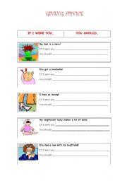 English worksheet: Worksheet, Giving advice