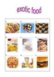 Worksheet, Exotic Food