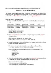 English Worksheet: Subject Verb Agreement