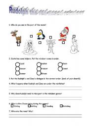 English Worksheet: rudolph the red-nosed reindeer