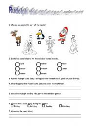 English worksheet: rudolph the red-nosed reindeer