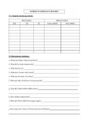 English Worksheet: Past simple and Sherlock Holmes