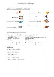 English Worksheet: A worksheet for 5th classes