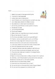 English Worksheet: Grammar revision
