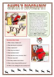 English Worksheet: Santas biography