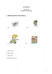 English Worksheet: Abilities