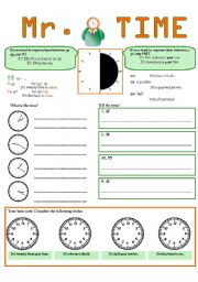 English Worksheet: MR. TIME