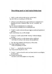 English worksheet: describing good/bad typical behaviour