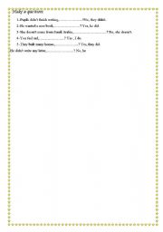 English worksheet: tag questions